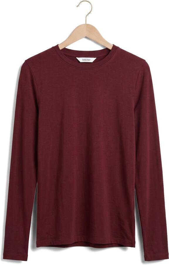 SELECTED WOMEN Dames Tops & T-shirts Slfmanja Ls O-neck Bordeaux - Foto 4