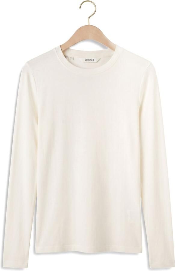 SELECTED WOMEN Dames Tops & T-shirts Slfmanja Ls O-neck Wit - Foto 4