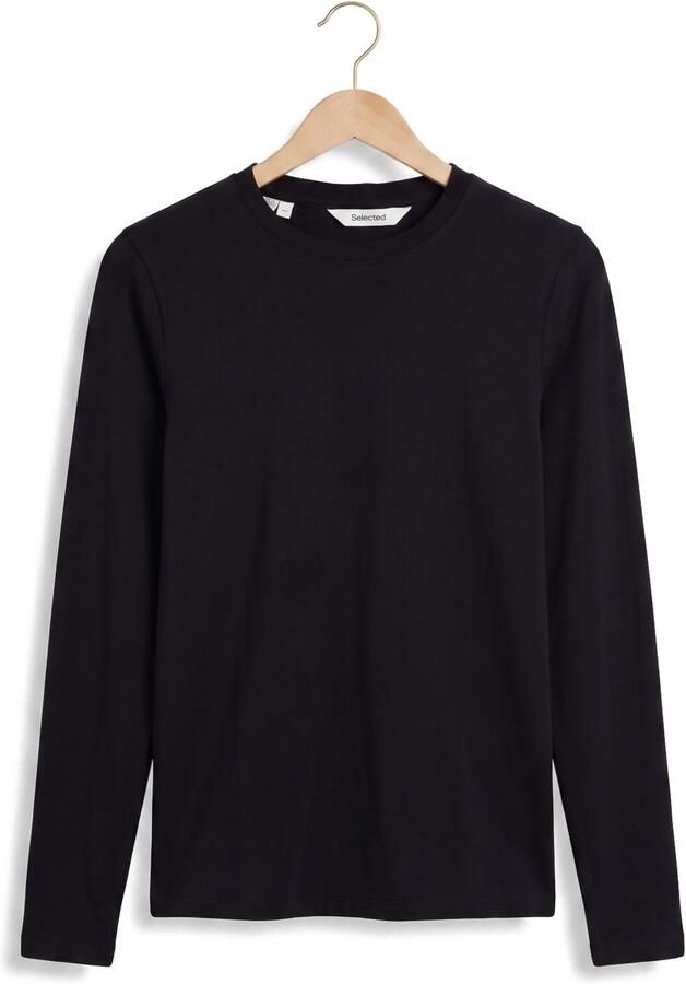 SELECTED WOMEN Dames Tops & T-shirts Slfmanja Ls O-neck Zwart - Foto 4