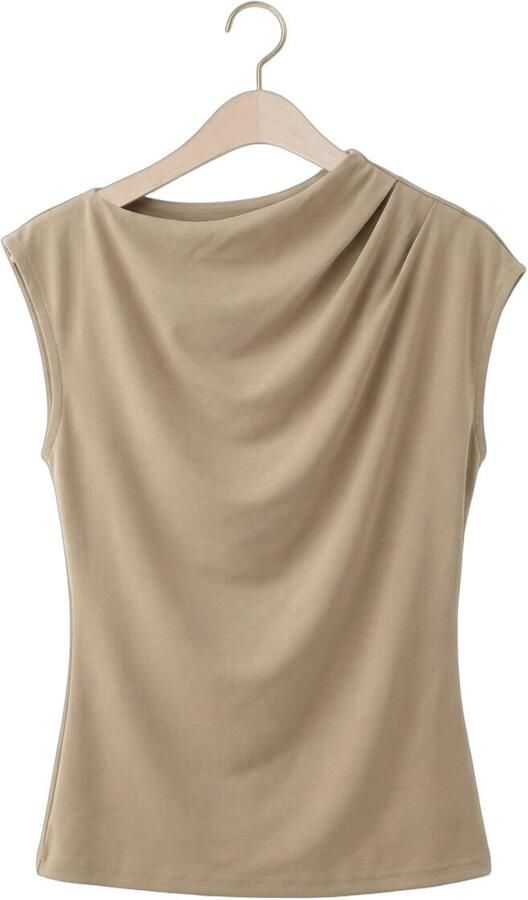 SELECTED WOMEN Dames Tops & T-shirts Slfmolly Ss Top Beige - Foto 4