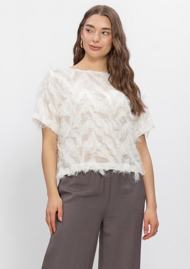 SELECTED WOMEN Dames Tops & T-shirts Slfmyline Ss Boat Neck Top Gebroken Wit