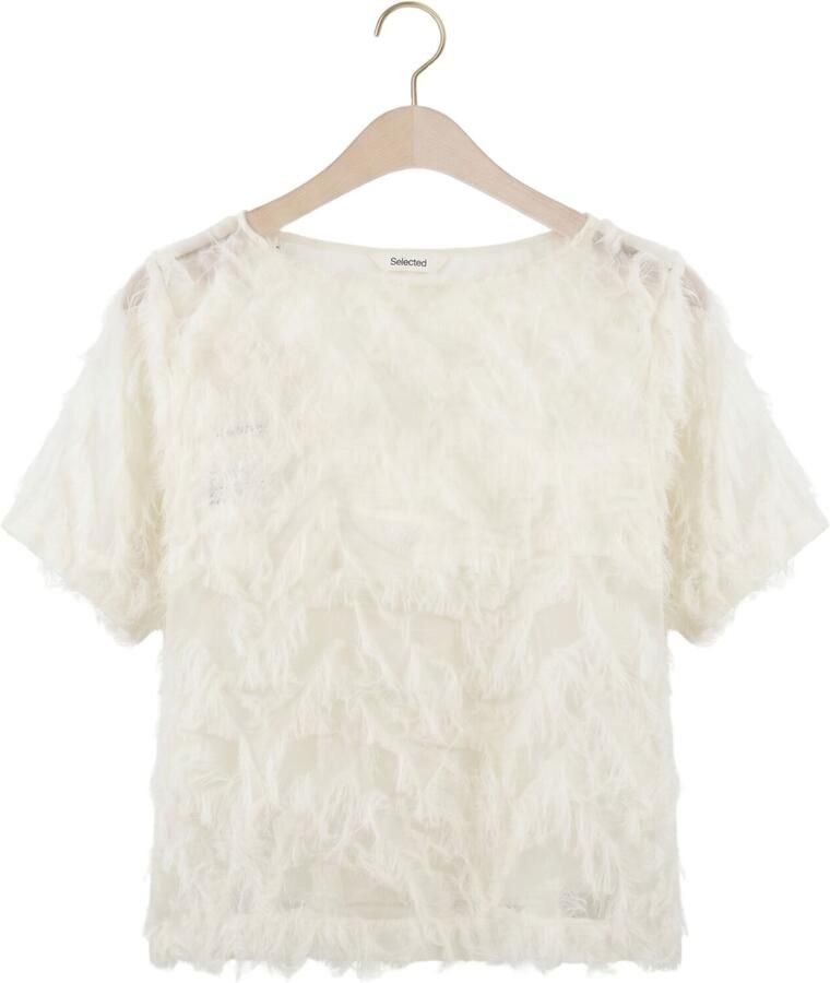 SELECTED WOMEN Dames Tops & T-shirts Slfmyline Ss Boat Neck Top Gebroken Wit - Foto 2