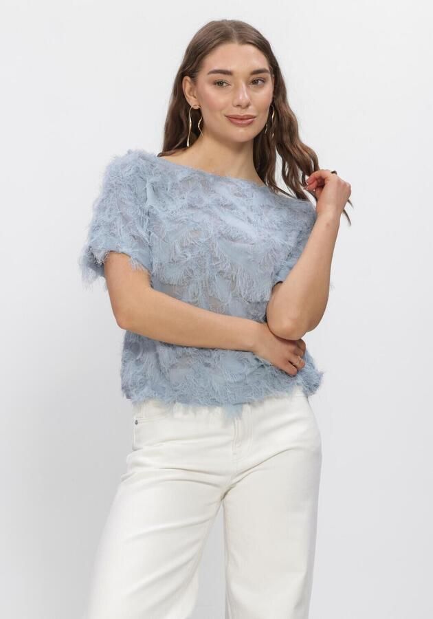 SELECTED WOMEN Dames Tops & T-shirts Slfmyline Ss Boat Neck Top Lichtblauw