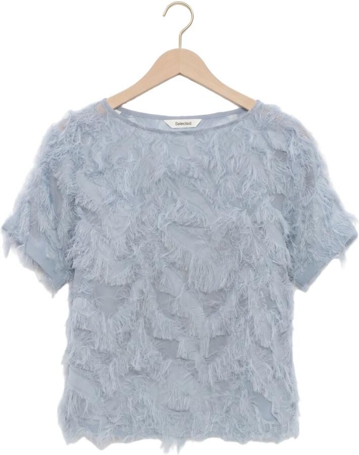 SELECTED WOMEN Dames Tops & T-shirts Slfmyline Ss Boat Neck Top Lichtblauw - Foto 2