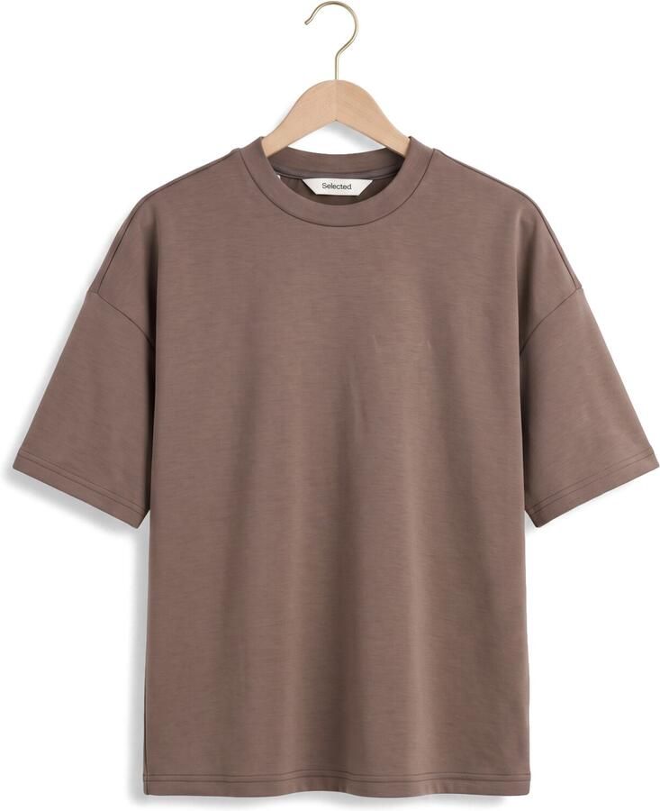 SELECTED WOMEN Dames Tops & T-shirts Slfoversized Tenny Tee Bruin - Foto 2