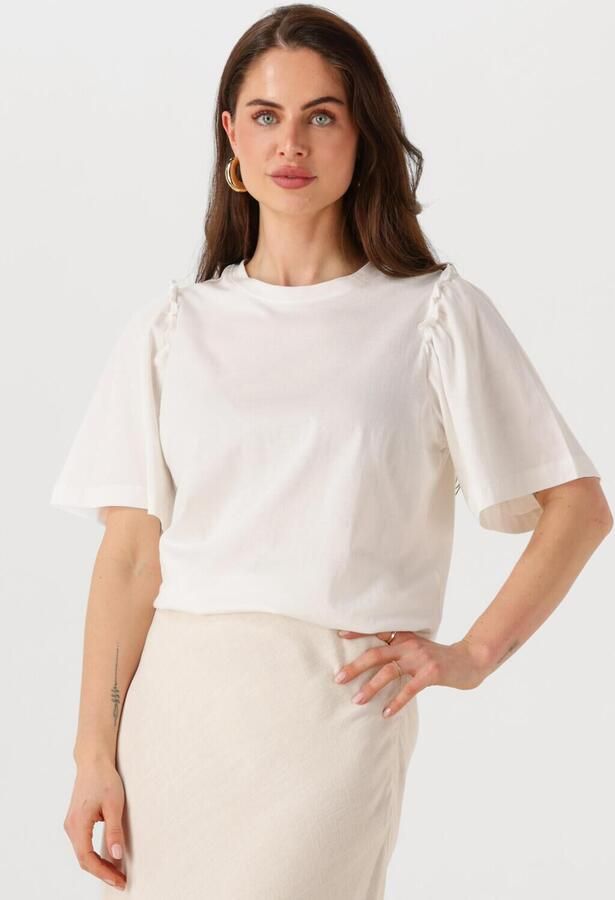 SELECTED WOMEN Dames Tops & T-shirts Slfpenelope 2 4 Ruffle Tee Ecru