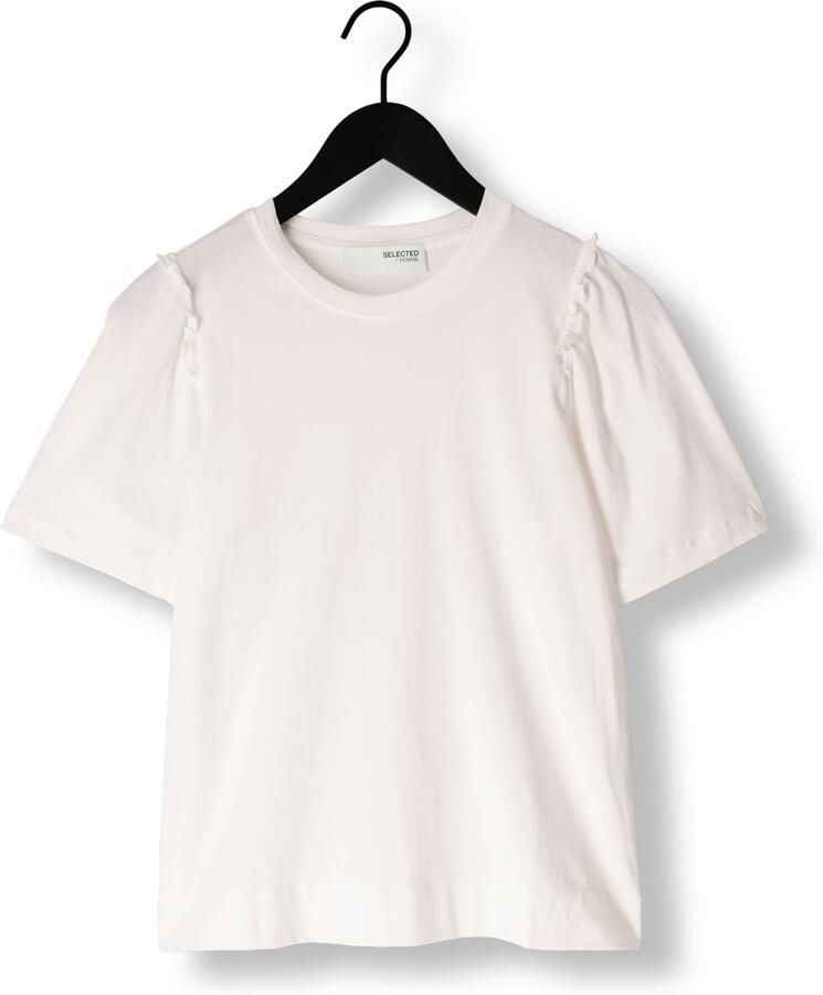 SELECTED WOMEN Dames Tops & T-shirts Slfpenelope 2 4 Ruffle Tee Ecru - Foto 2