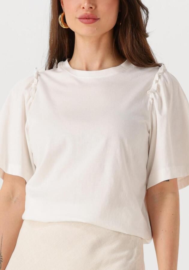 SELECTED WOMEN Dames Tops & T-shirts Slfpenelope 2 4 Ruffle Tee Ecru - Foto 4