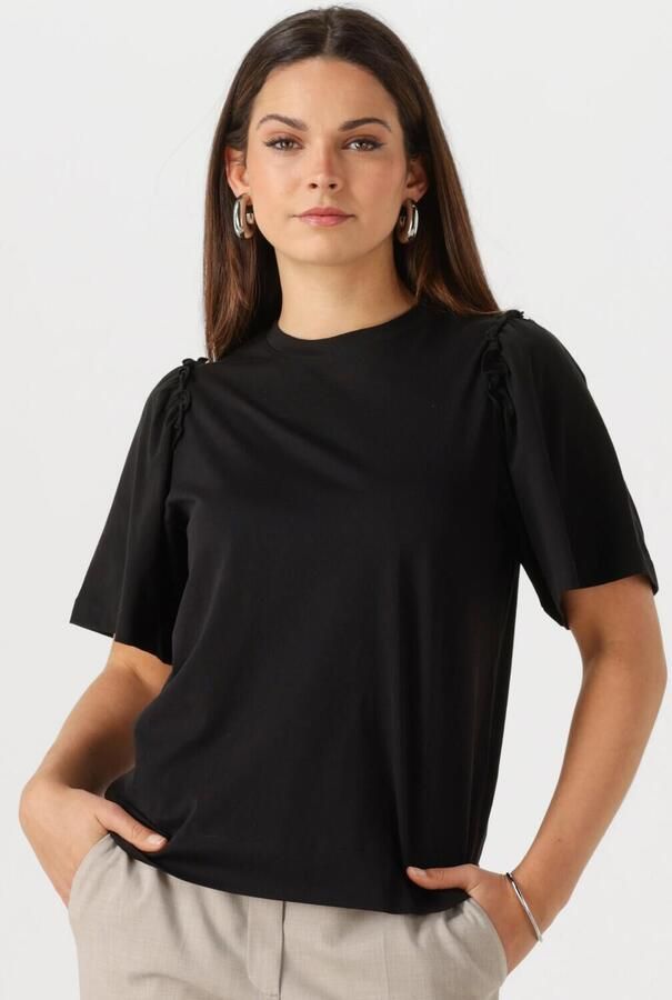SELECTED WOMEN Dames Tops & T-shirts Slfpenelope 2 4 Ruffle Tee Zwart - Foto 4
