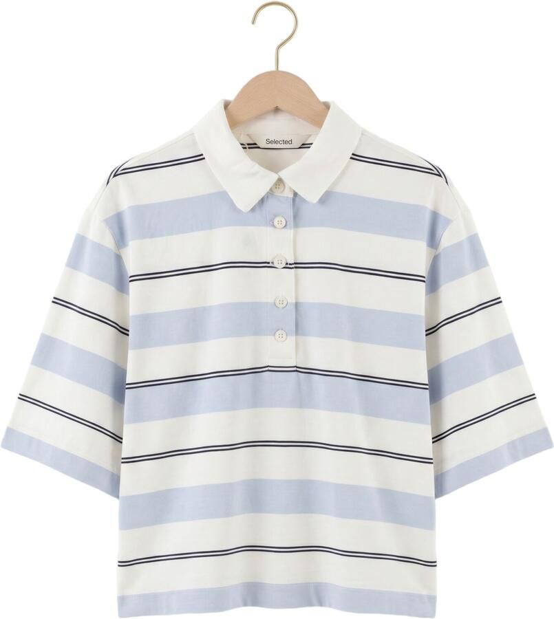 SELECTED WOMEN Dames Tops & T-shirts Slfrelaxed Mellie 2 4 Polo Gebroken Wit - Foto 2