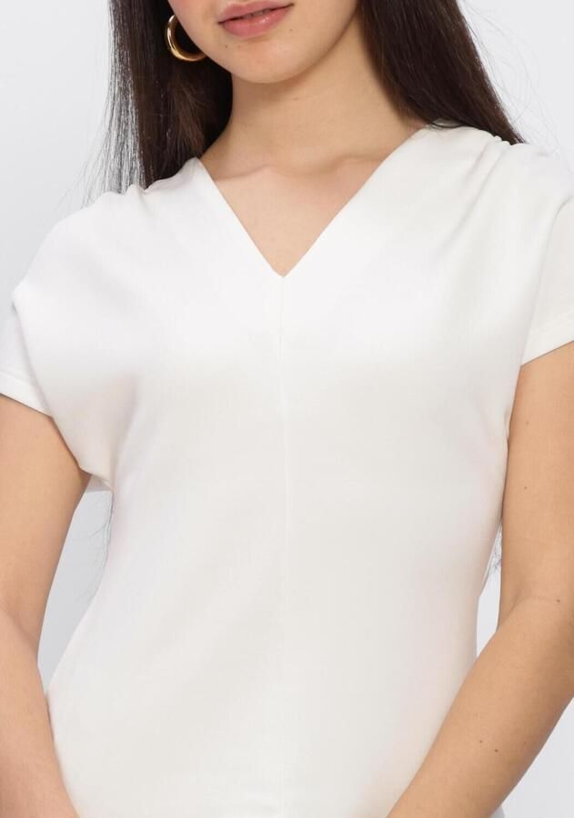 SELECTED WOMEN Dames Tops & T-shirts Slftenny Ss V-neck Gathered Top Gebroken Wit - Foto 3