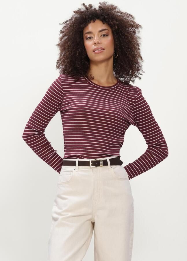 SELECTED WOMEN Dames Tops & T-shirts Slwanna Ls Crew Neck Tee Str Noos Bordeaux - Foto 2