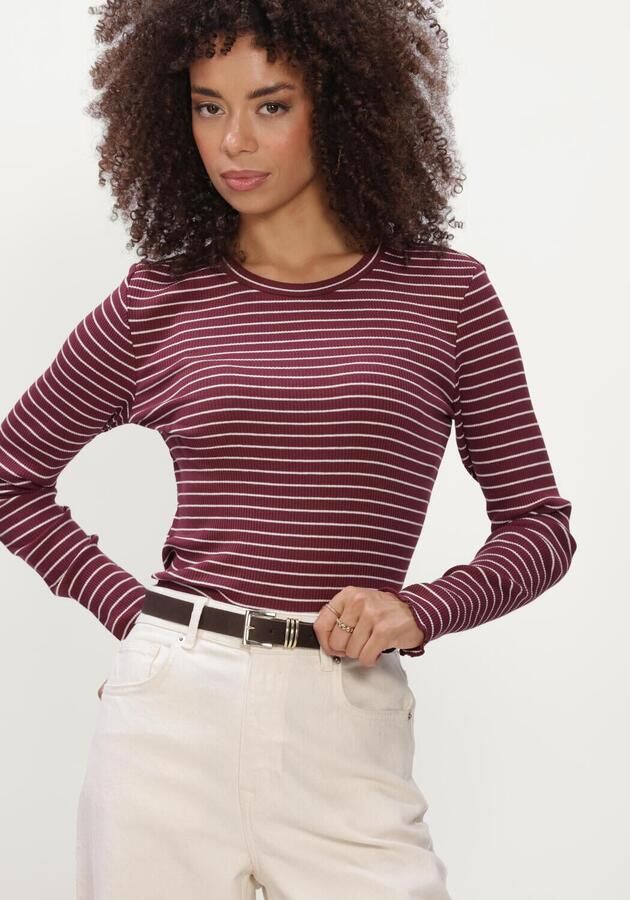 SELECTED WOMEN Dames Tops & T-shirts Slwanna Ls Crew Neck Tee Str Noos Bordeaux - Foto 3