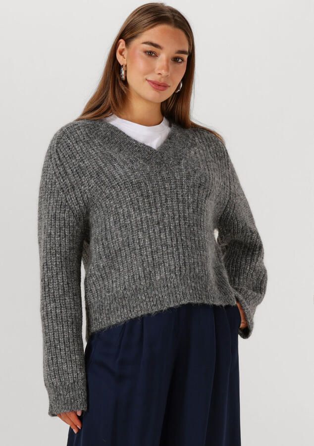 SELECTED WOMEN Dames Truien & Vesten Slfanjuli Ls Knit V-neck Grijs - Foto 4