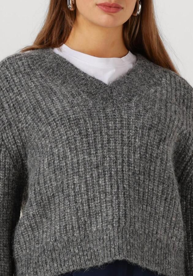 SELECTED WOMEN Dames Truien & Vesten Slfanjuli Ls Knit V-neck Grijs - Foto 3