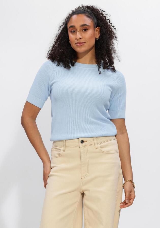 Selected regular fit gebreide trui van viscose-katoenmix model 'ELINNA'