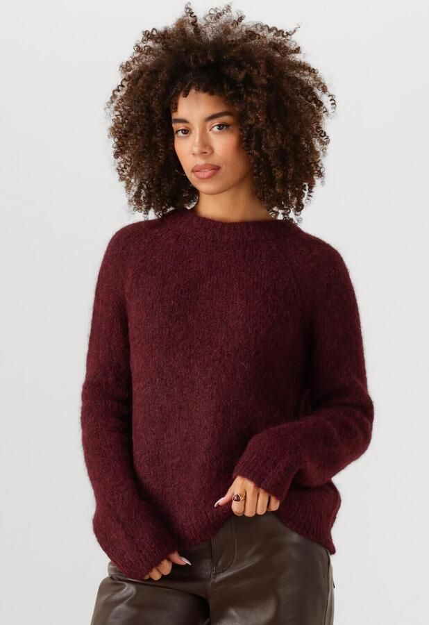 SELECTED WOMEN Dames Truien & Vesten Slfgabella Ls Knit Bow O-neck Bordeaux - Foto 4