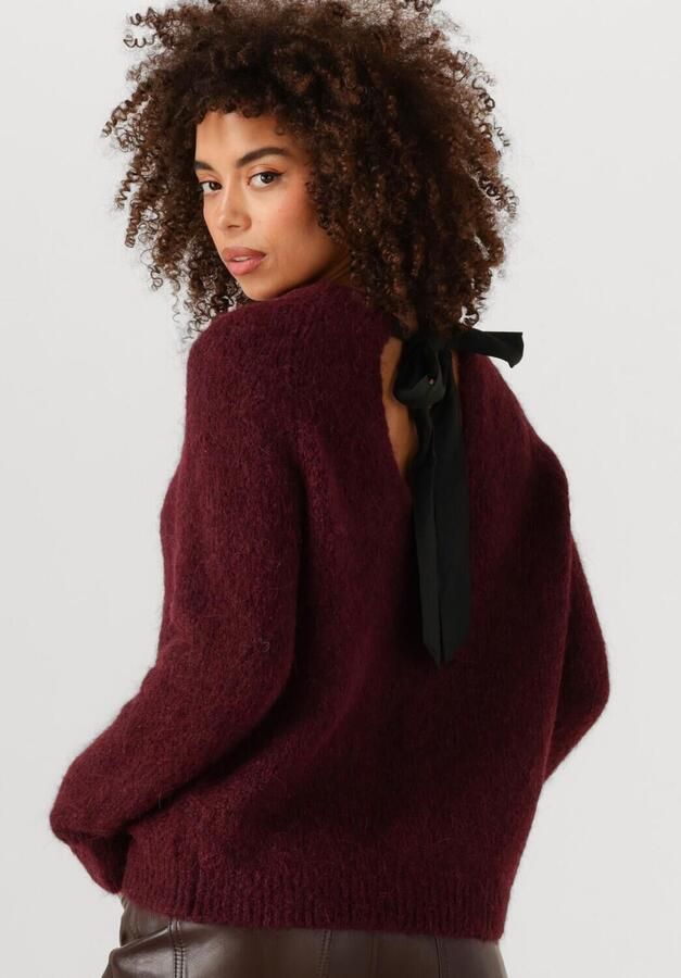 SELECTED WOMEN Dames Truien & Vesten Slfgabella Ls Knit Bow O-neck Bordeaux - Foto 2