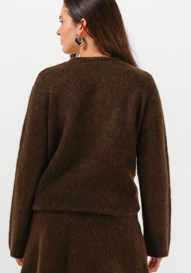 SELECTED WOMEN Dames Truien & Vesten Slflulu Brushed Ls Knit Keyhole O-neck Bruin - Foto 2