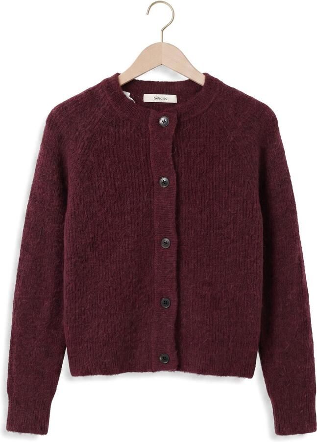 SELECTED WOMEN Dames Truien & Vesten Slflulu Ls Knit Short Cardigan Bordeaux - Foto 3