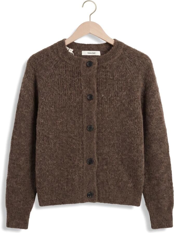 SELECTED WOMEN Dames Truien & Vesten Slflulu Ls Knit Short Cardigan Bruin - Foto 2