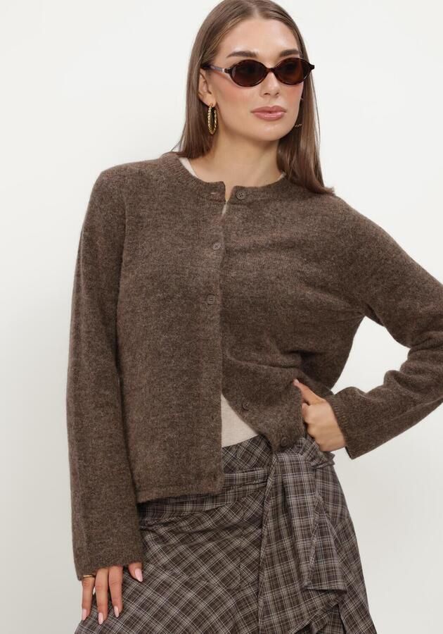 SELECTED WOMEN Dames Truien & Vesten Slflulu New Ls Knit Cardigan Bruin - Foto 4