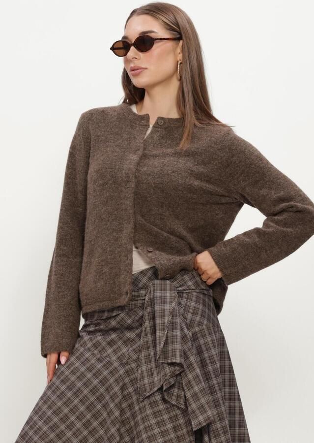 SELECTED WOMEN Dames Truien & Vesten Slflulu New Ls Knit Cardigan Bruin