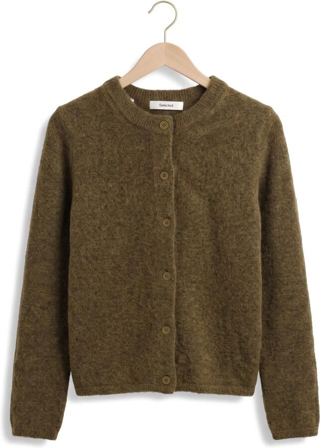SELECTED WOMEN Dames Truien & Vesten Slflulu New Ls Knit Cardigan Groen - Foto 2