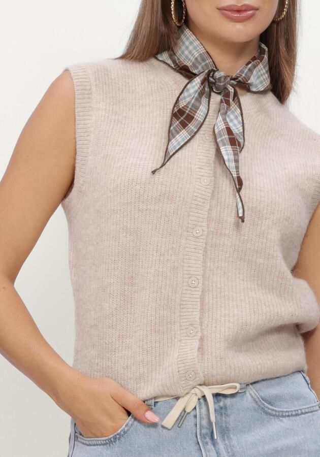 SELECTED WOMEN Dames Truien & Vesten Slflulu Sl Button O-neck Vest Beige - Foto 3