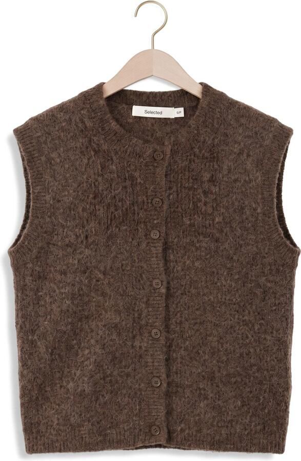 Selected Regular fit bodywarmer van wolmix met alpaca-aandeel model 'LULU' - Foto 4