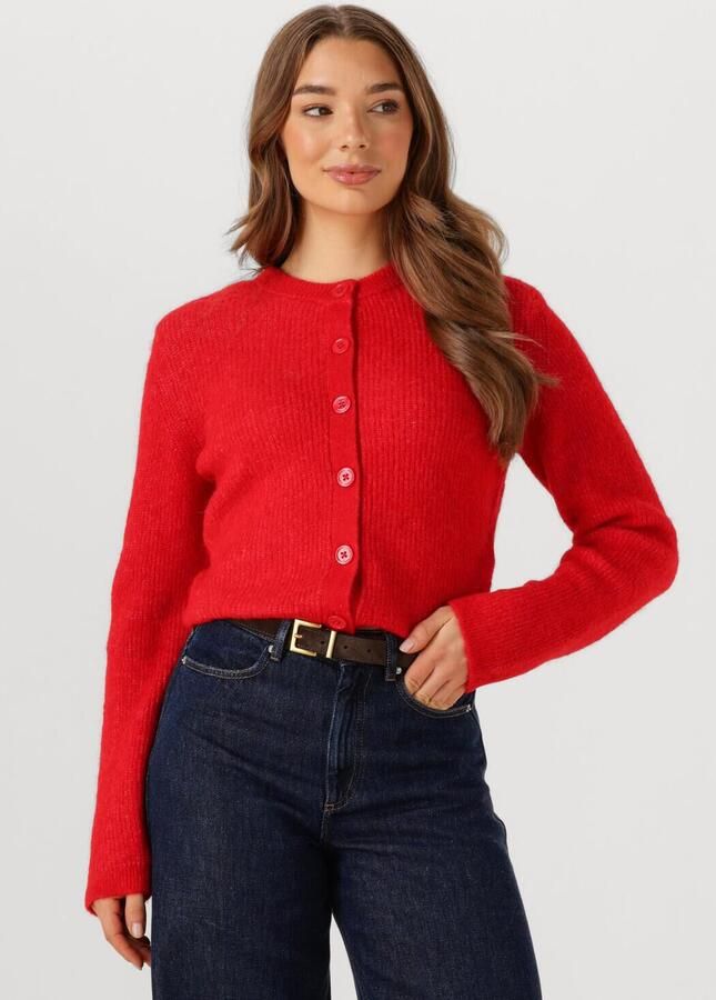 SELECTED WOMEN Dames Truien & Vesten Slfsia Ras Ls Knit Cropped Cardigan Rood - Foto 4