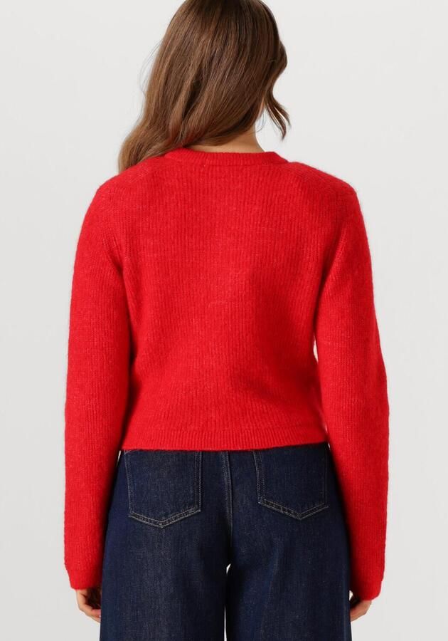 SELECTED WOMEN Dames Truien & Vesten Slfsia Ras Ls Knit Cropped Cardigan Rood