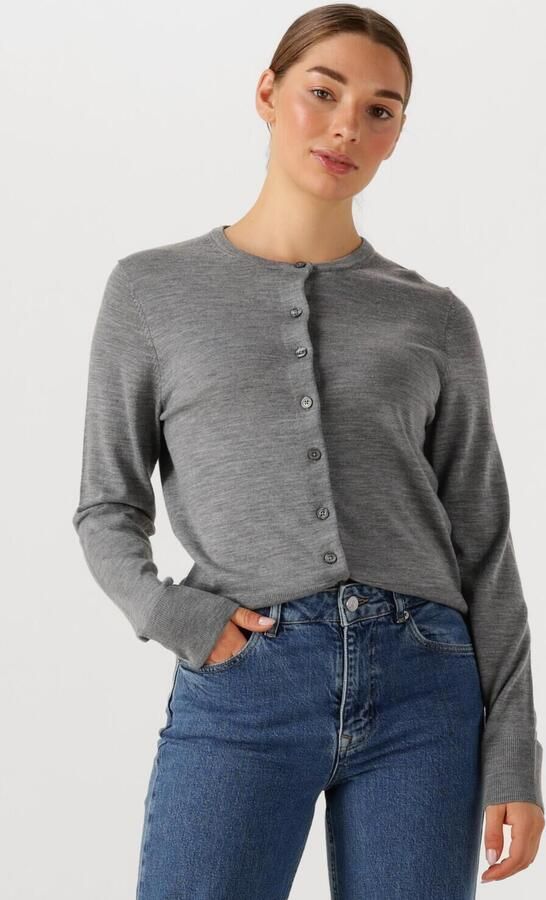 SELECTED WOMEN Dames Truien & Vesten Slfthea Ls Knit Merino Cardigan Grijs - Foto 4