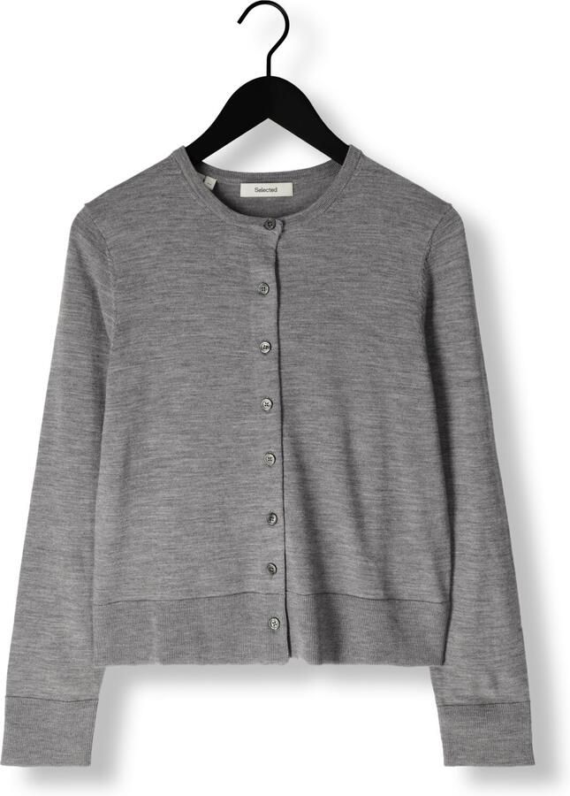 SELECTED WOMEN Dames Truien & Vesten Slfthea Ls Knit Merino Cardigan Grijs