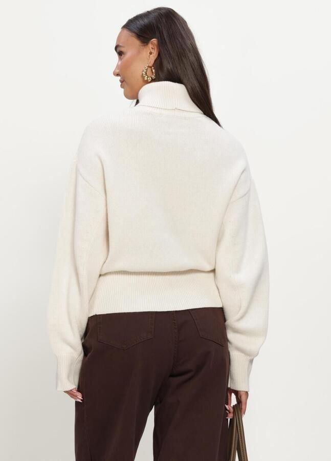 SELECTED WOMEN Dames Truien & Vesten Slwellie Ls Knit Roll Neck Creme - Foto 2