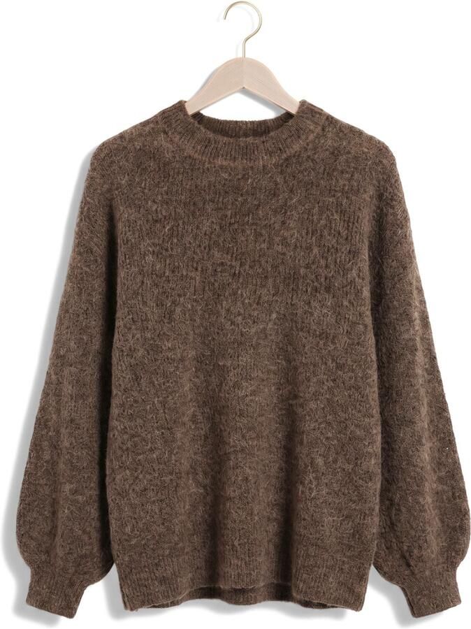 SELECTED WOMEN Dames Truien & Vesten Slwlulu Ls Knit Relaxed O-neck Bruin - Foto 2