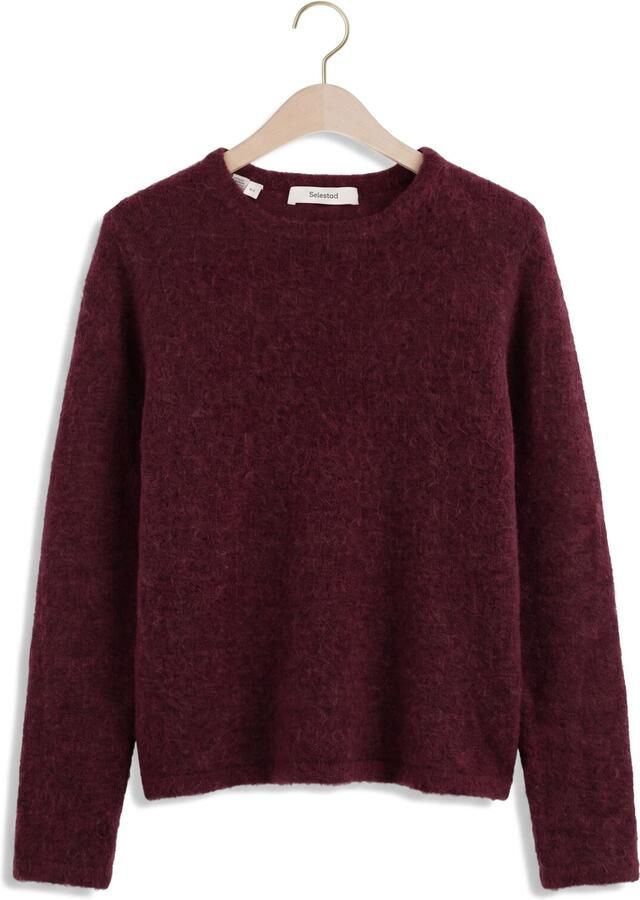 SELECTED WOMEN Dames Truien & Vesten Slwlulu New Ls Knit O-neck Bordeaux - Foto 2