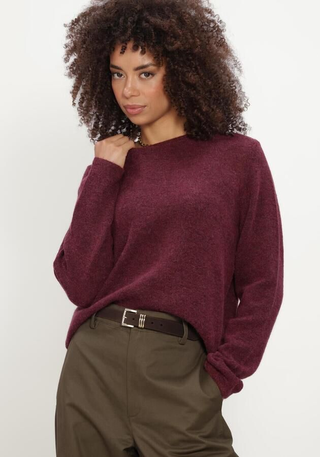 SELECTED WOMEN Dames Truien & Vesten Slwlulu New Ls Knit O-neck Bordeaux - Foto 4
