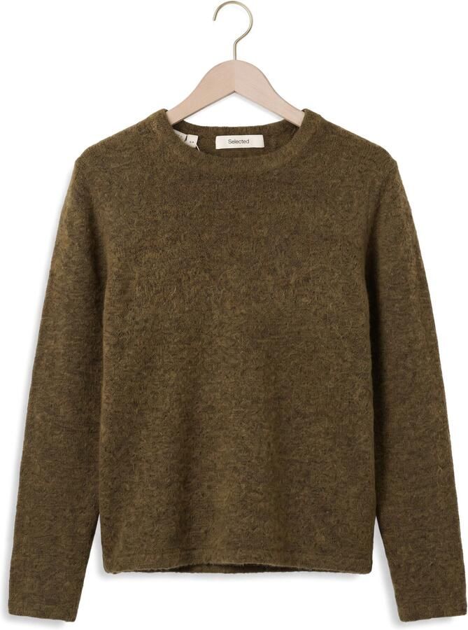 SELECTED WOMEN Dames Truien & Vesten Slwlulu New Ls Knit O-neck Olijf - Foto 2