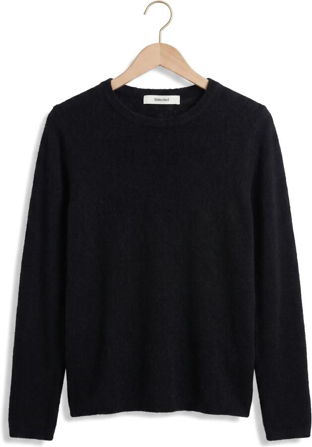 SELECTED WOMEN Dames Truien & Vesten Slwlulu New Ls Knit O-neck Zwart - Foto 4