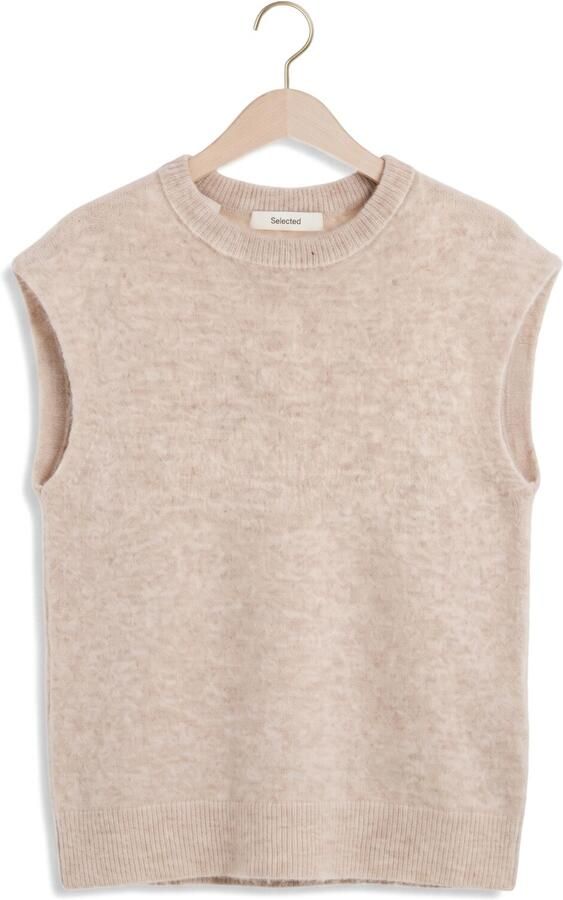 SELECTED WOMEN Dames Truien & Vesten Slwlulu Sl Knit Vest Beige - Foto 4