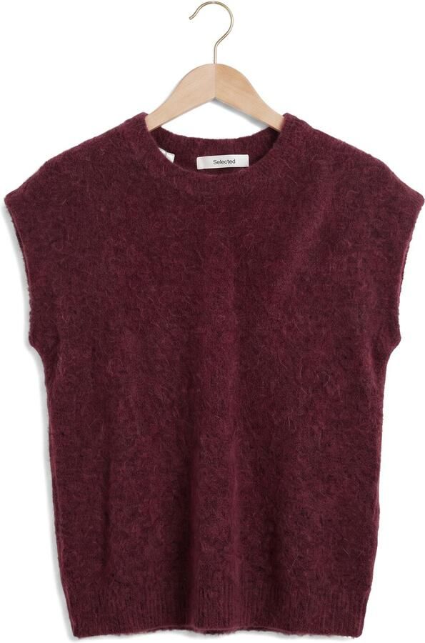 SELECTED WOMEN Dames Truien & Vesten Slwlulu Sl Knit Vest Bordeaux - Foto 4