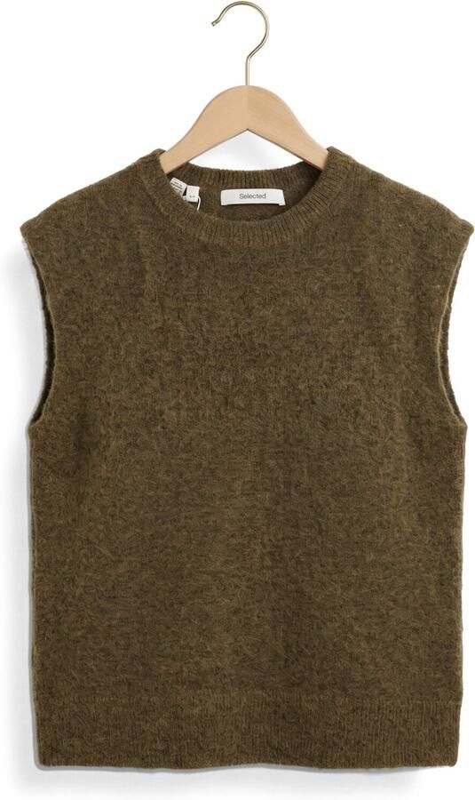 SELECTED WOMEN Dames Truien & Vesten Slwlulu Sl Knit Vest Olijf - Foto 4