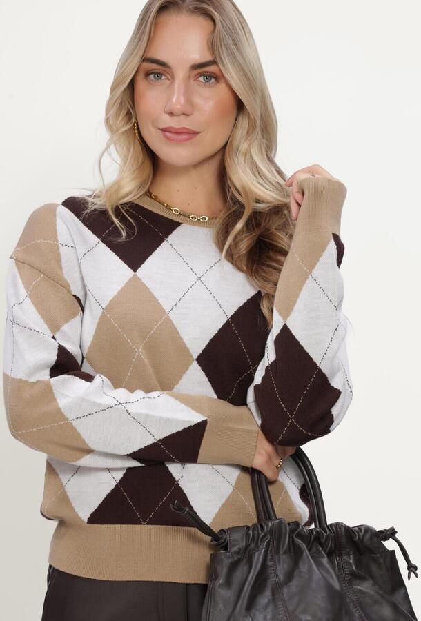 SELECTED WOMEN Dames Truien & Vesten Slwthea Ls Knit Argyle O-neck Multi - Foto 4