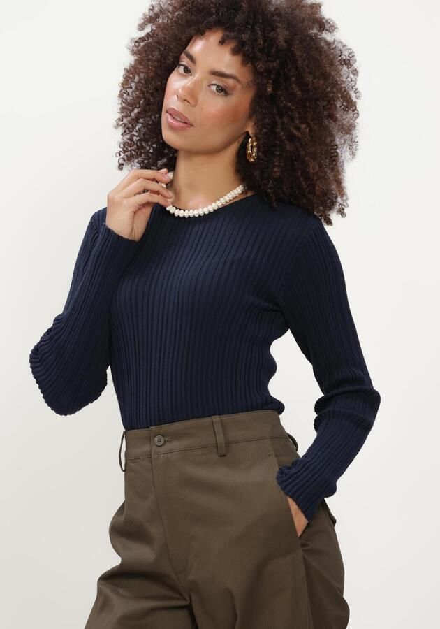 SELECTED WOMEN Dames Truien & Vesten Slwtoledo Ls Knit Structure Oneck Donkerblauw