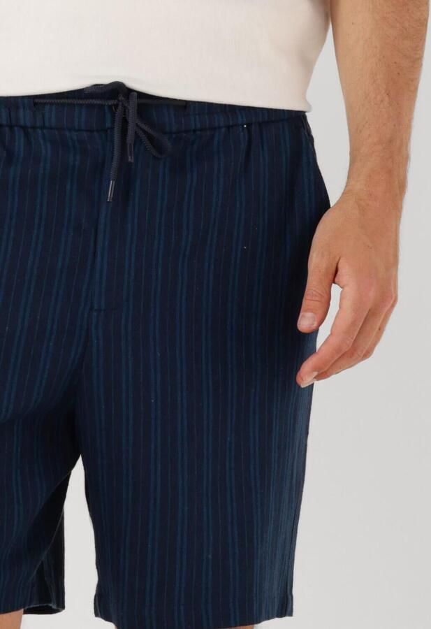SHIWI Heren Broeken Men Lewis Linen Shorts Yam Dye Stripes Donkerblauw - Foto 3
