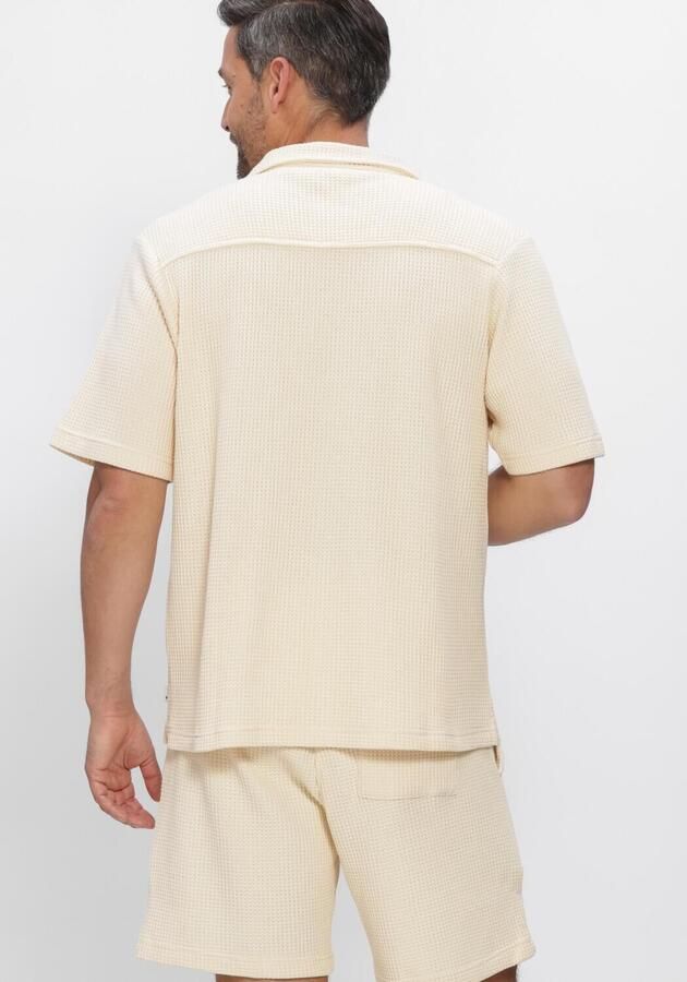 SHIWI Heren Overhemden Dean Waffle Structure Shortsleeve Creme - Foto 3