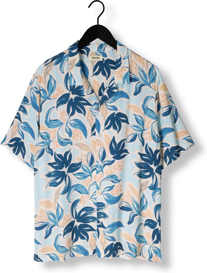 SHIWI Heren Overhemden Men Vic Short Sleeve Shirt Floral Leafs Multi