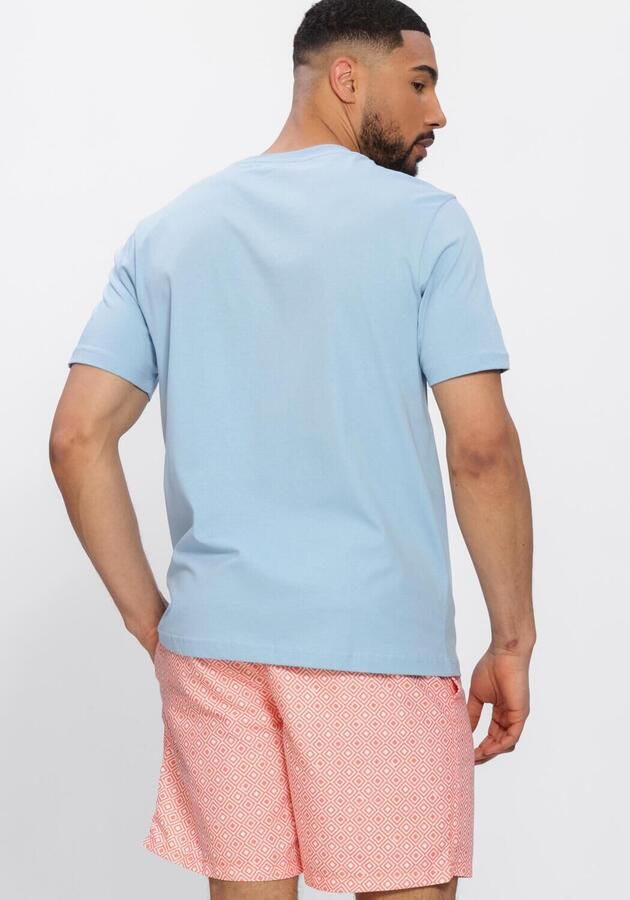 SHIWI Heren Polo's & T-shirts Liam Regular Fit Painted Coral T-shirt Lichtblauw - Foto 3