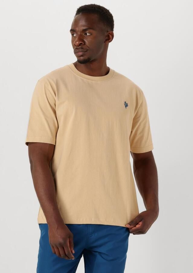 SHIWI Heren Polo's & T-shirts Men Finn Relaxed T-shirt Coral Logo Beige - Foto 4